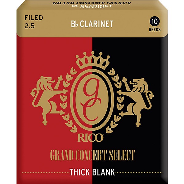Rico Grand Concert Select Thick Blank Bb Clarinet Reeds Strength 2.5 Box of 10