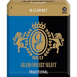 Rico Grand Concert Select Traditional Bb Clarinet Reeds Strength 3 Box of 10