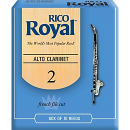 Rico Royal Alto Clarinet Reeds, Box of 10 Strength 2