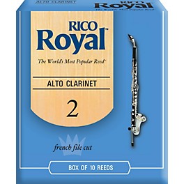 Rico Royal Alto Clarinet Reeds, Box of 10 Strength 3 Rico Royal Alto Clarinet Reeds, Box of 10 Strength 2