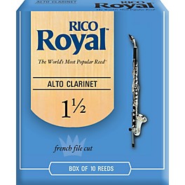 Rico Royal Alto Clarinet Reeds, Box of 10 Strength 3 Rico Royal Alto Clarinet Reeds, Box of 10 Strength 1.5