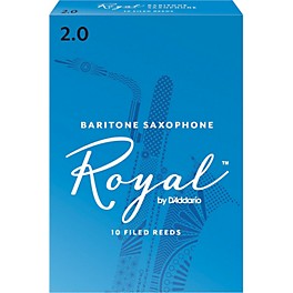 Rico Royal Baritone Saxophone Reeds, Box of 10 Strength 2.5 Rico Royal Baritone Saxophone Reeds, Box of 10 Strength 2