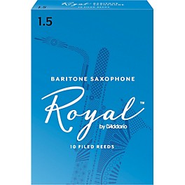 Rico Royal Baritone Saxophone Reeds, Box of 10 Strength 2.5 Rico Royal Baritone Saxophone Reeds, Box of 10 Strength 1.5