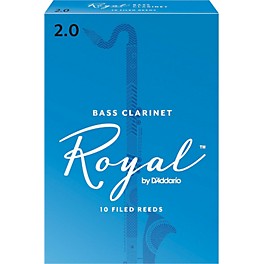 Rico Royal Bass Clarinet Reeds, Box of 10 Strength 2.5 Rico Royal Bass Clarinet Reeds, Box of 10 Strength 2