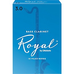 Rico Royal Bass Clarinet Reeds, Box of 10 Strength 3