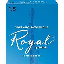 Rico Royal Soprano Saxophone Reeds, Box of 10 Strength 1.5 Rico Royal Soprano Saxophone Reeds, Box of 10 Strength 1.5