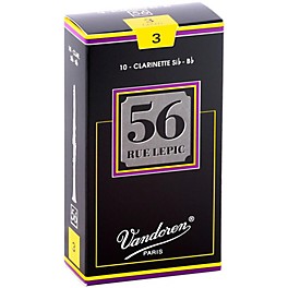 Vandoren 56 rue Lepic Bb Clarinet Reeds Strength 2.5 Box of 10 Vandoren 56 rue Lepic Bb Clarinet Reeds Strength 3 Box of 10