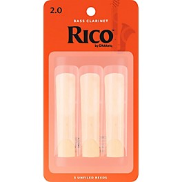 Rico Bass Clarinet Reeds, Box of 3 Strength 3 Rico Bass Clarinet Reeds, Box of 3 Strength 2