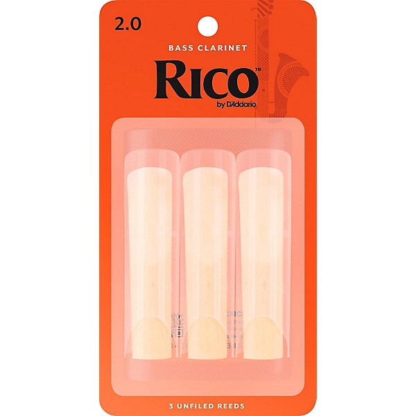 Rico Bass Clarinet Reeds, Box of 3 Strength 2
