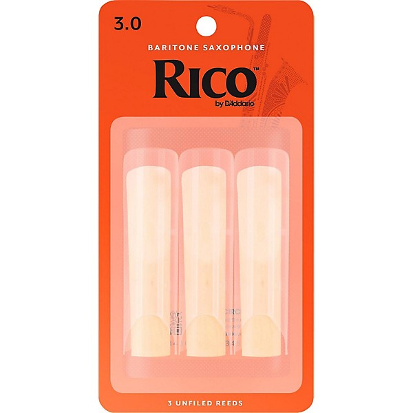 Rico Baritone Saxophone Reeds, Box of 3 Strength 3 Box of 3