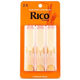 Rico Baritone Saxophone Reeds, Box of 3 Strength 2.5 Box of 3