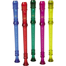 Canto One-Piece Translucent Soprano Recorder with Baroque Fingering Transparent Blue