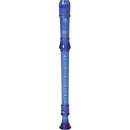Canto One-Piece Translucent Soprano Recorder with Baroque Fingering Transparent Blue
