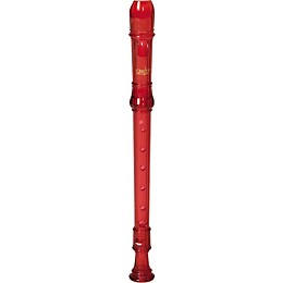 Canto One-Piece Translucent Soprano Recorder with Baroque Fingering Transparent Red