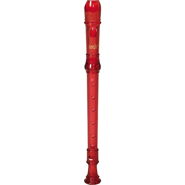 Canto One-Piece Translucent Soprano Recorder with Baroque Fingering Transparent Red