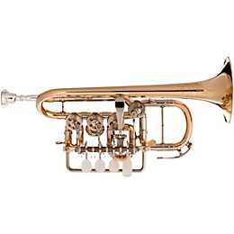 Scherzer Meister Johannes Rotary Valve Piccolo Trumpet Lacquer Gold Brass Bell
