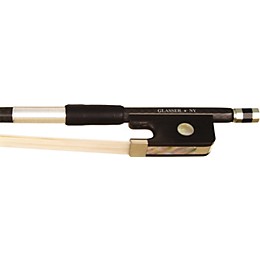Glasser Cello Bow Braided Carbon Fiber, Fully Lined Ebony Frog, Nickel Wire Grip & Tip - 4/4 Round 4/4 Size