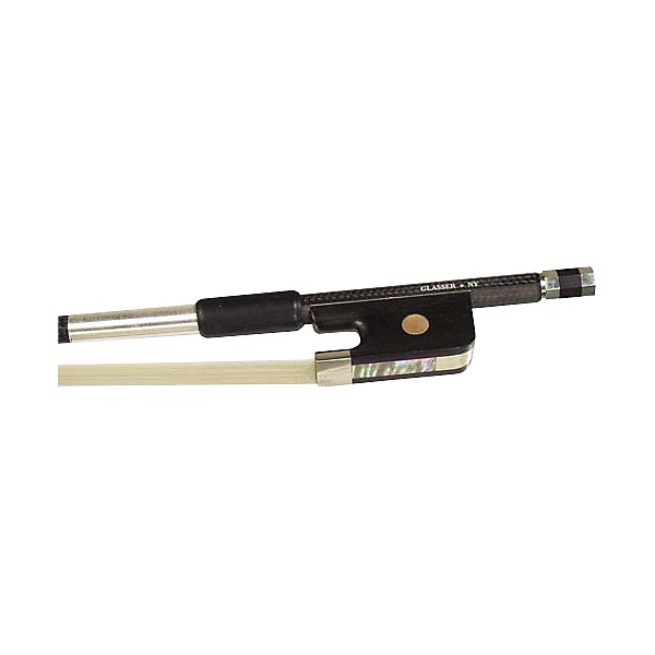 Glasser Violin Bow Braided Carbon Fiber, Fully Lined Ebony Frog, Nickel Silver Wire Grip & Tip Octagonal 4/4 Size