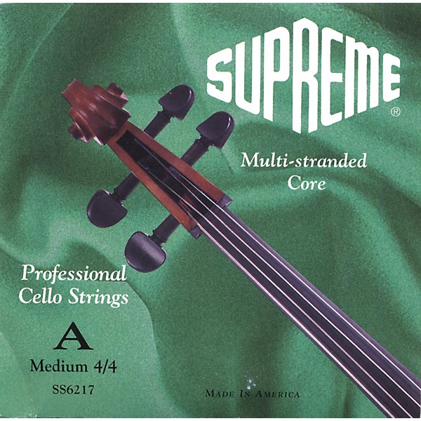 Super Sensitive Supreme Cello Strings Set, Medium 4/4 Size