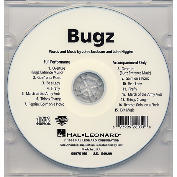 Hal Leonard Bugz Accomp/Performance Cd