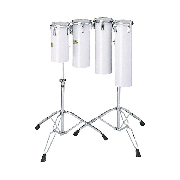 Pearl Quarter Tom Sets Concert Drums 6 x 12 and 6 x 15 with Stand In Arctic White