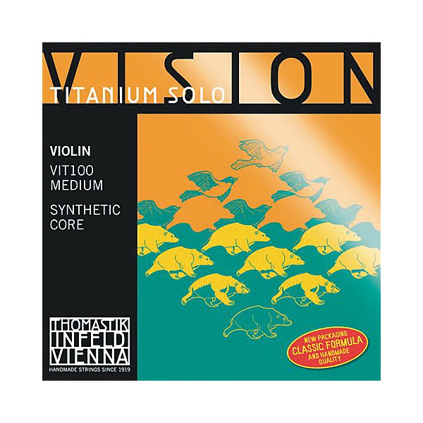 Thomastik Vision Titanium Solo Violin Strings A, Titanium 4/4 Size
