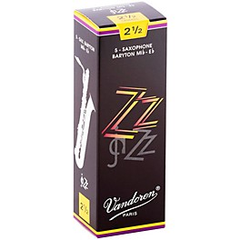 Vandoren ZZ Baritone Saxophone Reeds Strength 4, Box of 5 Vandoren ZZ Baritone Saxophone Reeds Strength 2.5, Box of 5