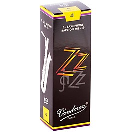 Vandoren ZZ Baritone Saxophone Reeds Strength 4, Box of 5 Vandoren ZZ Baritone Saxophone Reeds Strength 4, Box of 5