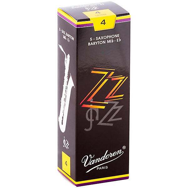 Vandoren ZZ Baritone Saxophone Reeds Strength 4, Box of 5