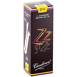 Vandoren ZZ Baritone Saxophone Reeds Strength 4, Box of 5 Vandoren ZZ Baritone Saxophone Reeds Strength 3.5, Box of 5