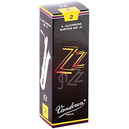 Vandoren ZZ Baritone Saxophone Reeds Strength 2, Box of 5