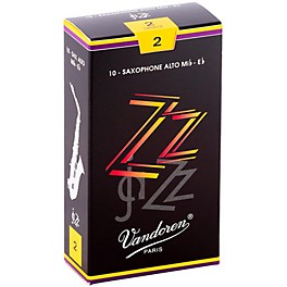 Vandoren ZZ Alto Saxophone Reeds Strength - 3, Box of 10 Vandoren ZZ Alto Saxophone Reeds Strength - 2, Box of 10