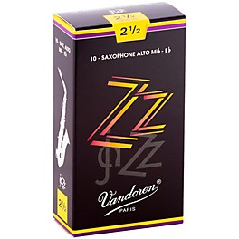 Vandoren ZZ Alto Saxophone Reeds Strength - 3, Box of 10 Vandoren ZZ Alto Saxophone Reeds Strength - 2.5, Box of 10