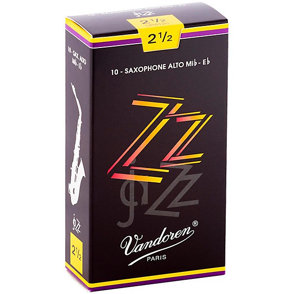 Vandoren ZZ Alto Saxophone Reeds Strength - 2.5, Box of 10