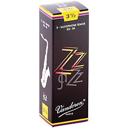 Vandoren ZZ Tenor Saxophone Reeds Strength - 3.5, Box of 5