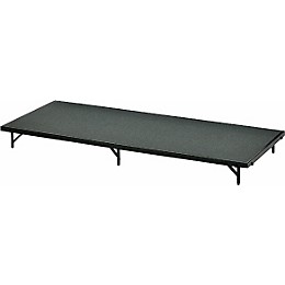 Midwest Folding Products 4' Deep X 8' Wide Single Height Portable Stage & Seated Riser 16 Inches High Gray Polypropylene