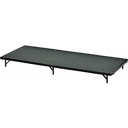 M... Midwest Folding Products 4' Deep X 8' Wide Single Height Portable Stage & Seated Riser 16 Inches High Gray Polypropylene