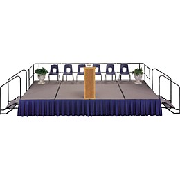 Midwest Folding Products 4' Deep X 8' Wide Single Height Portable Stage & Seated Riser 24 Inches High Gray Polypropylene