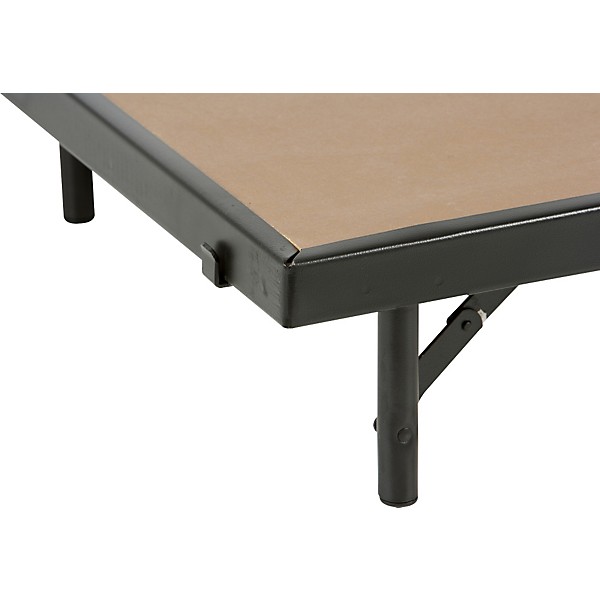 Midwest Folding Products 4' Deep X 4' Wide Single Height Portable Stage & Seated Riser 8 Inches High Pewter Gray Carpet