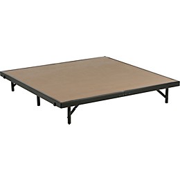 Midwest Folding Products 4' Deep X 4' Wide Single Height Portable Stage & Seated Riser 24 Inch High Pewter Gray Carpeted Deck