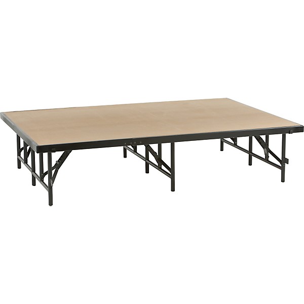 Midwest Folding Products 4' Deep X 6' Wide Single Height Portable Stage & Seated Riser 24 Inches High Gray Polypropylene