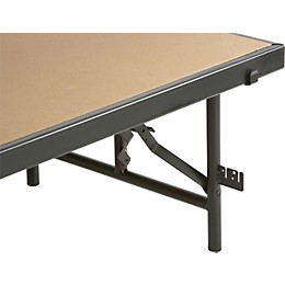 Midwest Folding Products 4' Deep X 6' Wide Single Height Portable Stage & Seated Riser 24 Inches High Pewter Gray Carpet