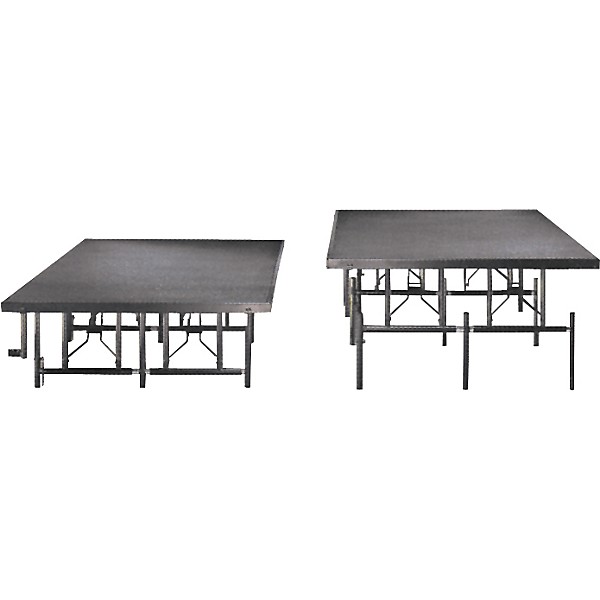 Midwest Folding Products 4x8 Dual-Height Portable Stage & Seated Riser 8 in.-16 in., Gray Polypropylene