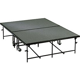 Midwest Folding Products 4' Deep x 8' Wide Mobile Stage 24 Inch High Carpeted Deck