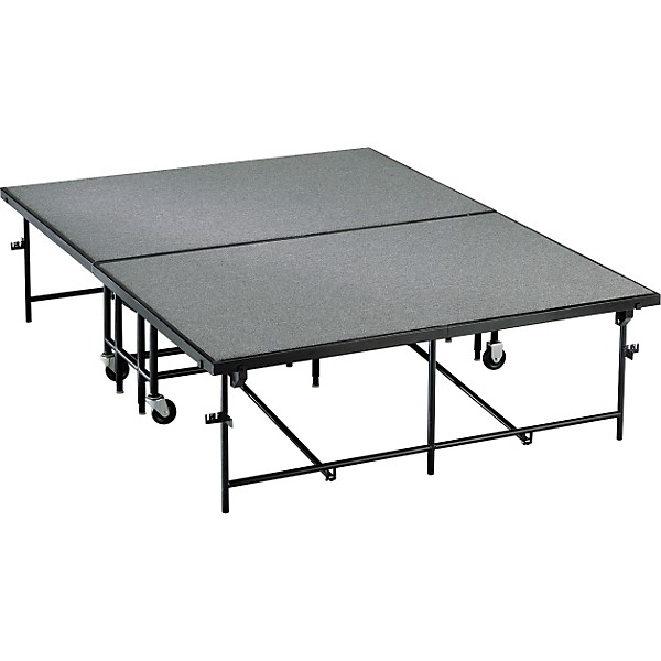 Midwest Folding Products 6' Deep X 8' Wide  Mobile Stage 16 Inch High Hardboard Deck