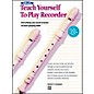 Alfred Teach Yourself To Play Recorder (Book) Book and CD thumbnail