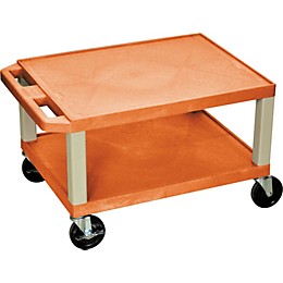 H. Wilson Tuffy Plastic 16" 2 Shelf Utility Cart 16 Orange