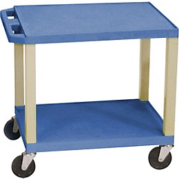 H. Wilson Tuffy Plastic 26" 2 Shelf Utility Cart Gray and Nickel Small