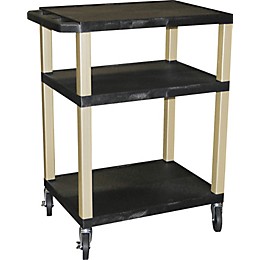 H. Wilson Tuffy Plastic 34" 3 Shelf Utility Cart Gray and Nickel Small