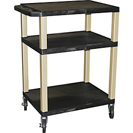 H. Wilson Tuffy Plastic 34" 3 Shelf Utility Cart 34... H. Wilson Tuffy Plastic 34" 3 Shelf Utility Cart Gray and Nickel Small